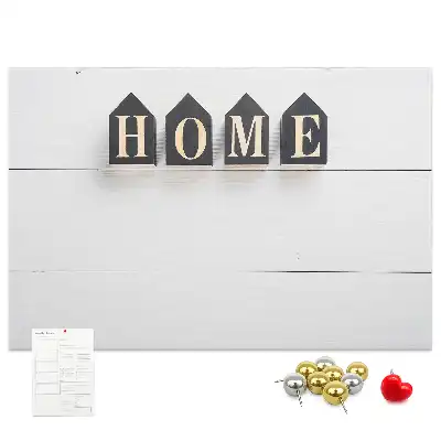 Fali parafa üzenőtábla Home feliratú dekorációval