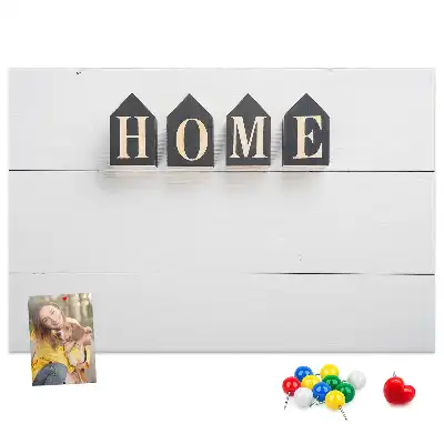 Fali parafa üzenőtábla Home feliratú dekorációval