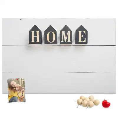 Fali parafa üzenőtábla Home feliratú dekorációval