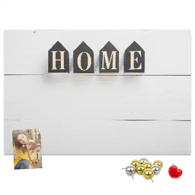 Fali parafa üzenőtábla Home feliratú dekorációval