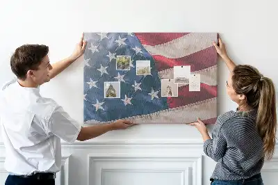 Amerikai zászló mintás fali parafa üzenőtábla