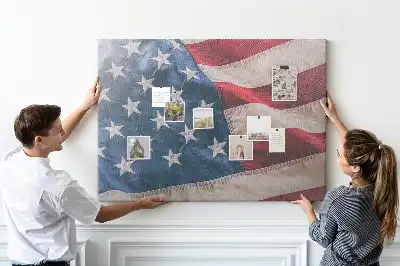 Amerikai zászló mintás fali parafa üzenőtábla