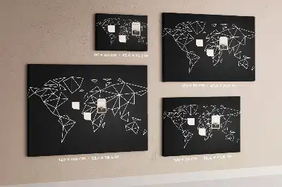 Modern világtérkép mintás fali parafa üzenőtábla