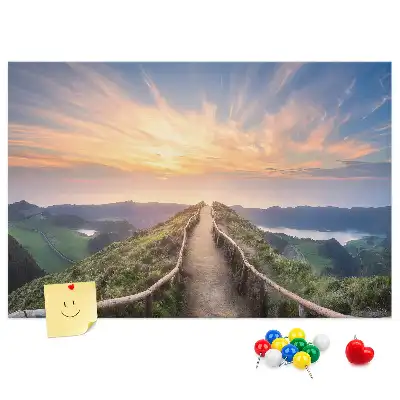 Hegyi kilátás parafa üzenőtábla