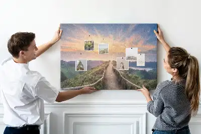 Hegyi kilátás parafa üzenőtábla