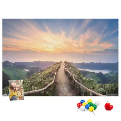 Hegyi kilátás parafa üzenőtábla