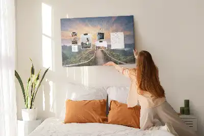 Hegyi kilátás parafa üzenőtábla