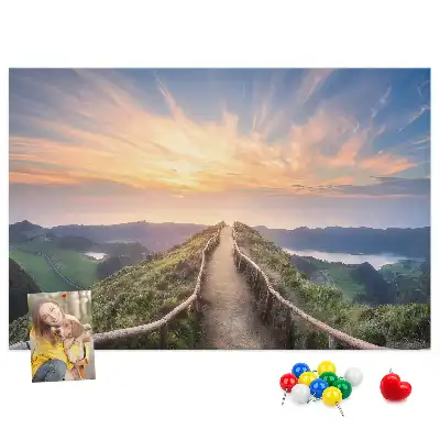 Hegyi kilátás parafa üzenőtábla
