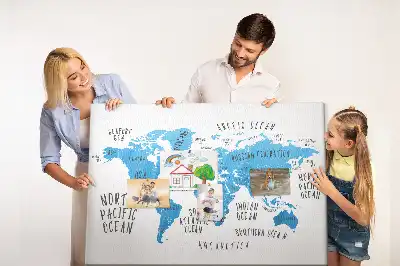 Parafa üzenőtábla kék földtérkép mintával