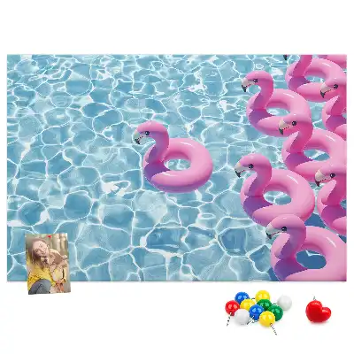 Pitypangok és flamingók mintás parafatábla