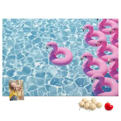 Pitypangok és flamingók mintás parafatábla