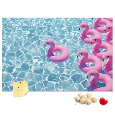 Pitypangok és flamingók mintás parafatábla
