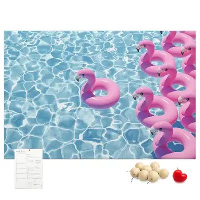 Pitypangok és flamingók mintás parafatábla