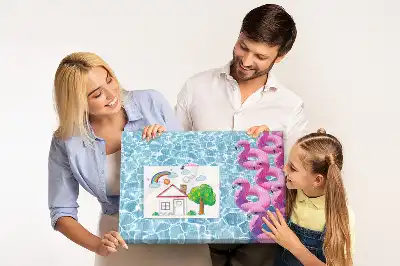Pitypangok és flamingók mintás parafatábla