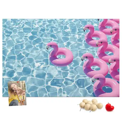 Pitypangok és flamingók mintás parafatábla