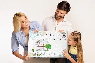 Fali parafa heti tervező üzenőtábla kaktuszos mintával