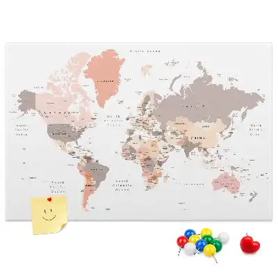 Részletes világtérkép parafatábla