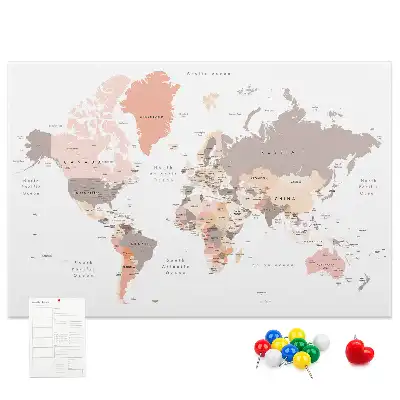 Részletes világtérkép parafatábla