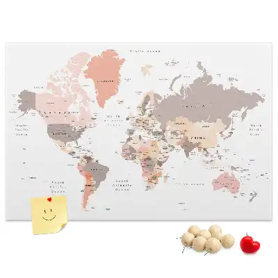 Részletes világtérkép parafatábla