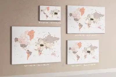 Részletes világtérkép parafatábla