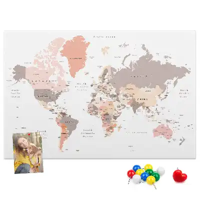 Részletes világtérkép parafatábla