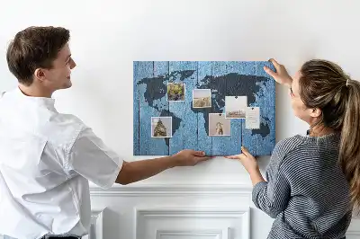 Rusztikus földgömbtérkép parafatábla