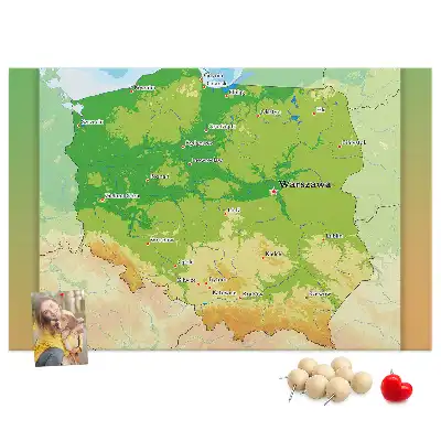 Parafa üzenőtábla Lengyelország fizikai térképével