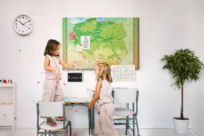 Parafa üzenőtábla Lengyelország fizikai térképével