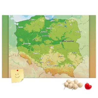 Parafa üzenőtábla Lengyelország fizikai térképével