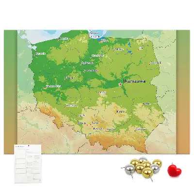 Parafa üzenőtábla Lengyelország fizikai térképével