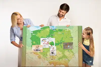Parafa üzenőtábla Lengyelország fizikai térképével