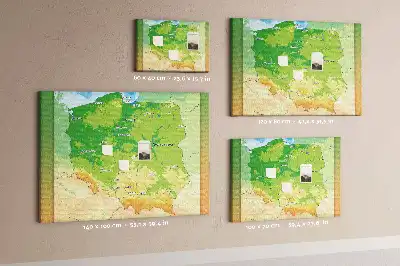 Parafa üzenőtábla Lengyelország fizikai térképével