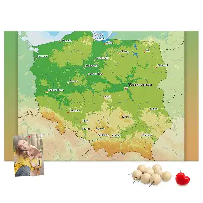 Parafa üzenőtábla Lengyelország fizikai térképével