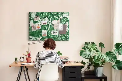 Monstera levelek mintás parafatábla