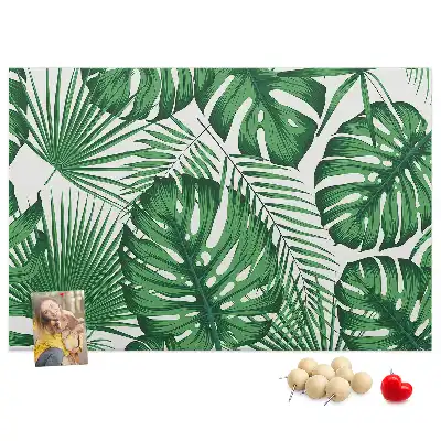 Monstera levelek mintás parafatábla