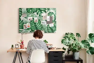 Monstera levelek mintás parafatábla