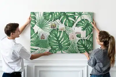 Monstera levelek mintás parafatábla