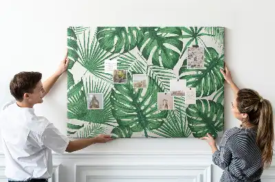 Monstera levelek mintás parafatábla