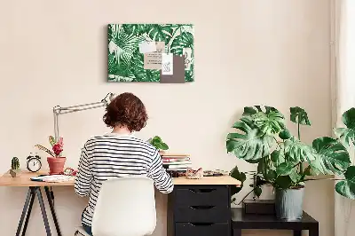 Monstera levelek mintás parafatábla