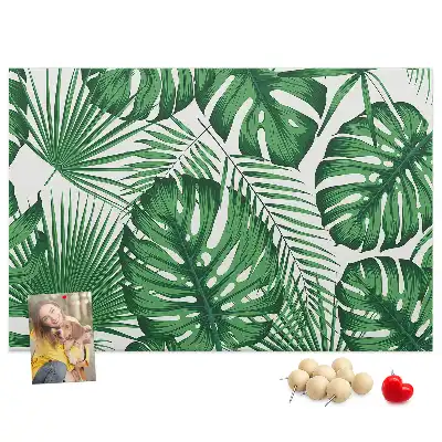 Monstera levelek mintás parafatábla