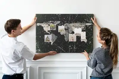 Parafatábla világtérkép dollár mintával