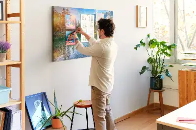 Parafa üzenőtábla folyó és hegy tájképpel