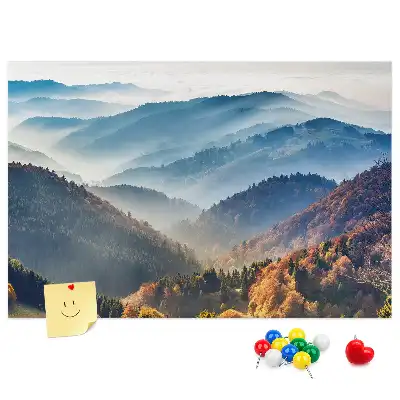 Hegyi táj mintás parafa üzenőtábla