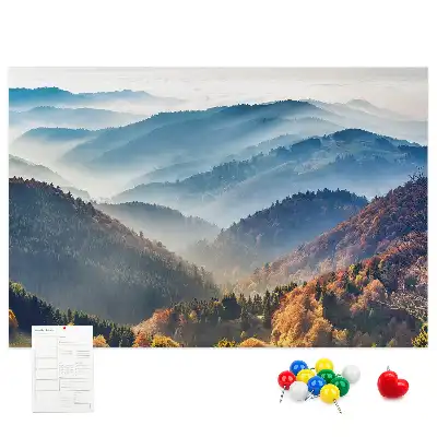 Hegyi táj mintás parafa üzenőtábla