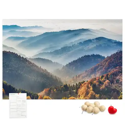 Hegyi táj mintás parafa üzenőtábla