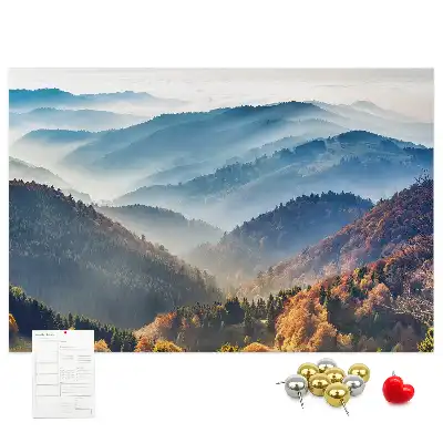 Hegyi táj mintás parafa üzenőtábla
