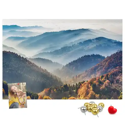 Hegyi táj mintás parafa üzenőtábla