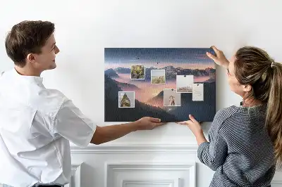 Fali parafa üzenőtábla Hegycsúcsok tájkép mintával