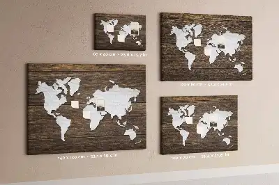 Világtérkép mintás parafa üzenőtábla