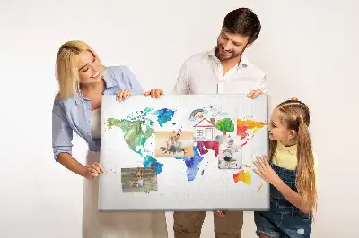 Akvarell világtérkép parafatábla